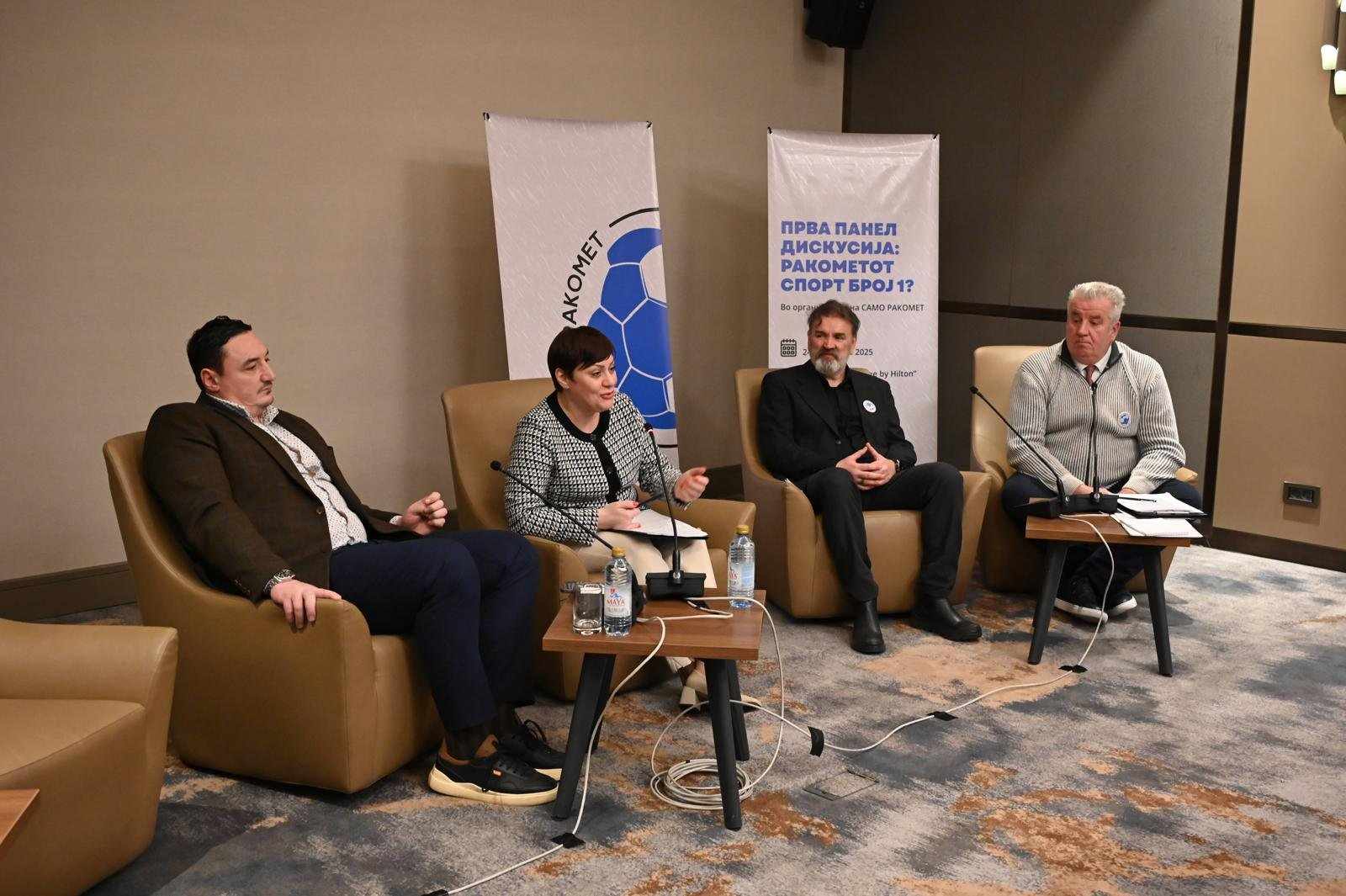 Двојно поголоем буџет за спортот министерот Борко Ристовски и министерката Гордана Димитриевска-Кочоска на панел дискусија - Ракометот спорт број 1?