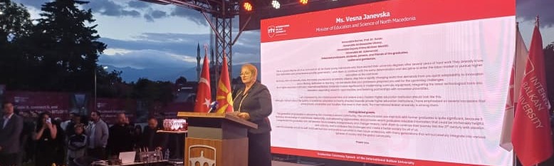 Јаневска присуствуваше на промоција на нова генерација дипломирани студенти на Меѓународниот балкански универзитет