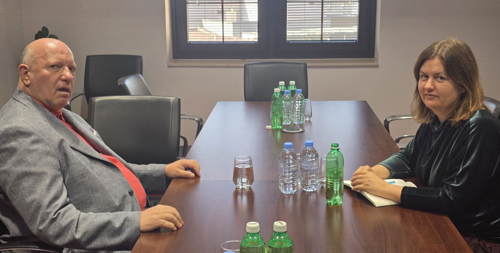 МИНИСТЕРКАТА САЊА БОЖИНОВСКА ОСТВАРИ РАБОТНА СРЕДБА СО ПРЕТСЕДАТЕЛОТ НА СТОПАНСКАТА КОМОРА БРАНКО АЗЕСКИ ЗА СТРАТЕШКИТЕ ПРИОРИТЕТИ ВО ЕНЕРГЕТИКАТА И РУДАРСТВОТО