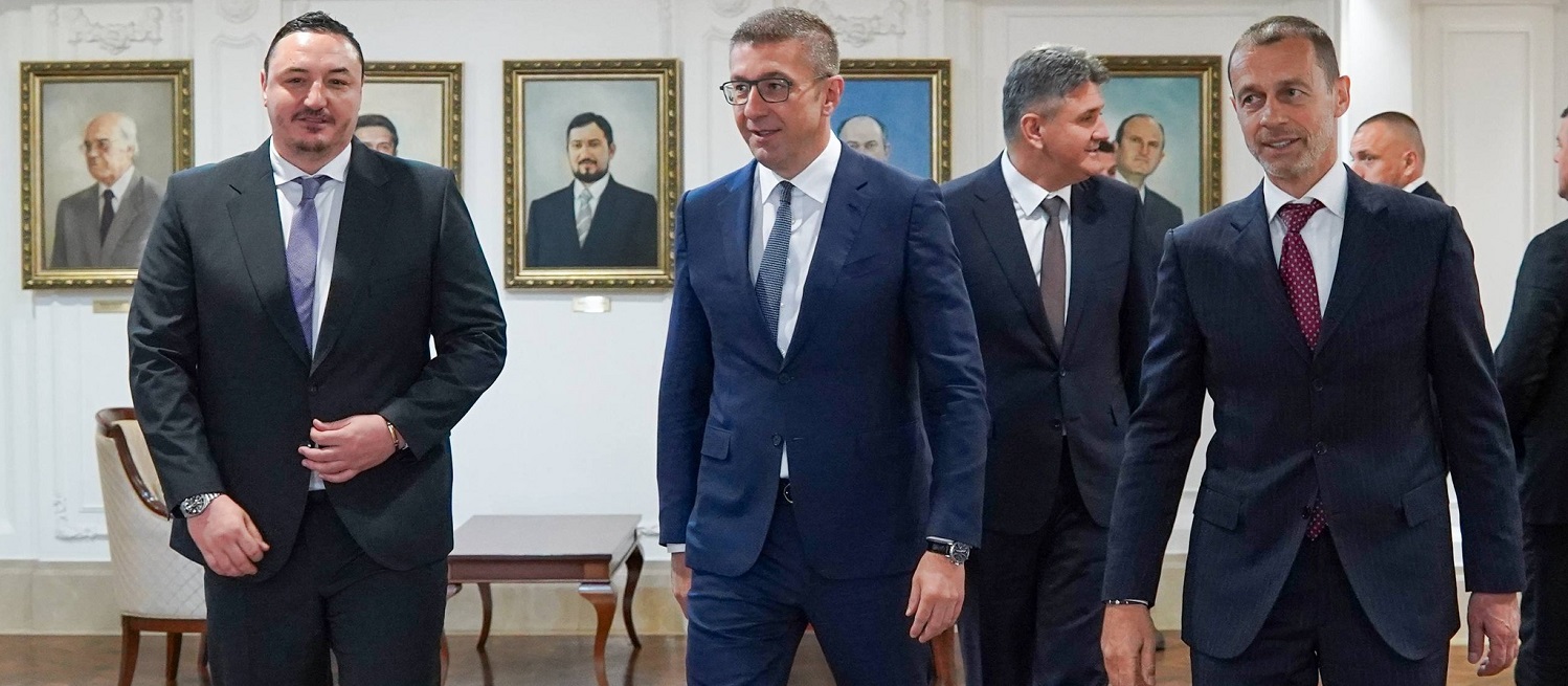 Министерот Борко Ристовски оствари средба со претседателот на УЕФА, Александар Чеферин