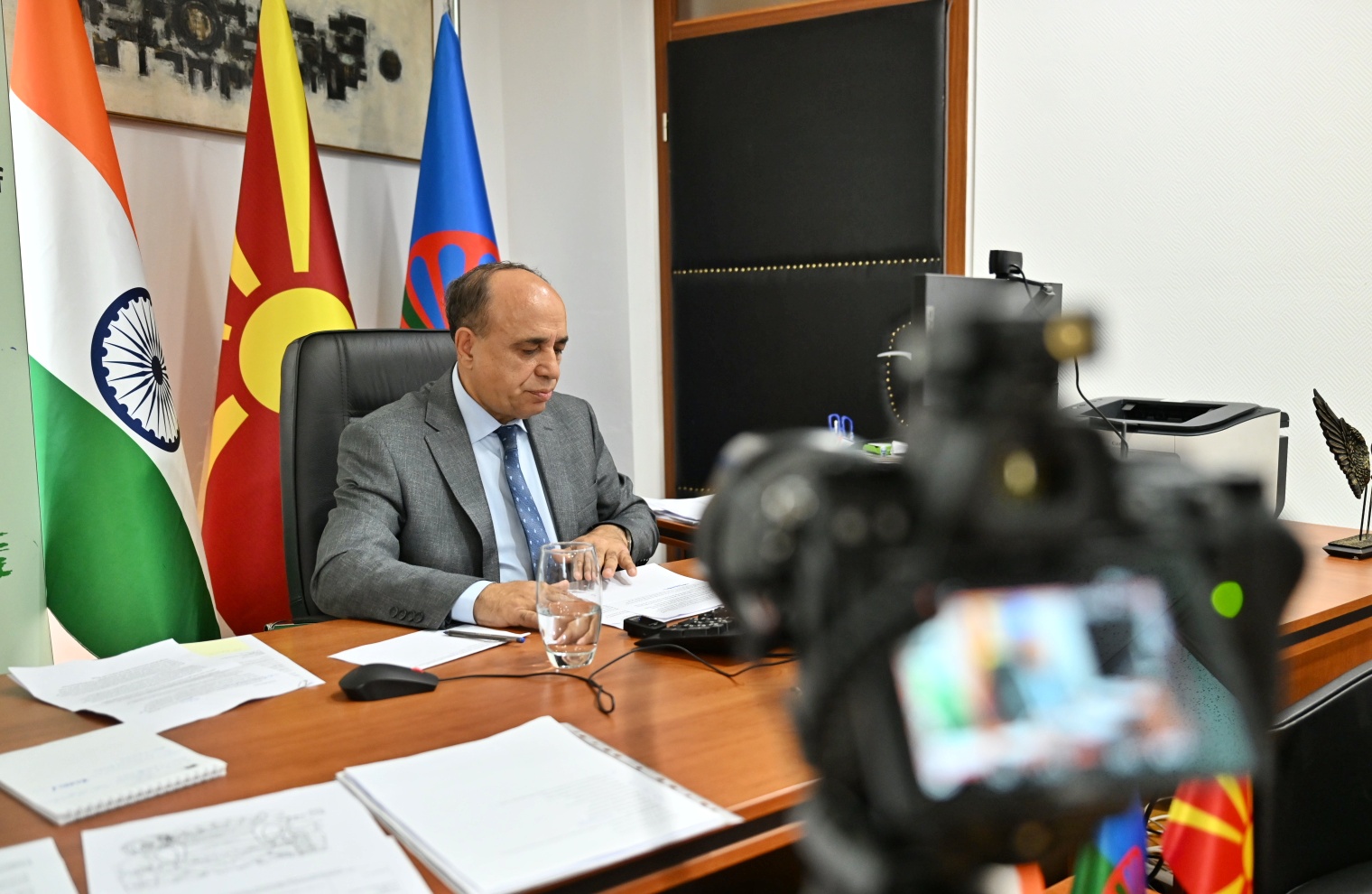 Министерот Салиу на глобален онлајн самит посветен на младите на кој учествуваше и премиерот на Индија