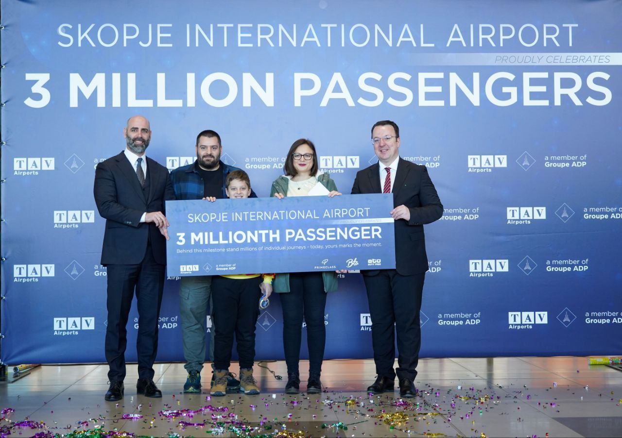 Николоски:  Три милиони патници на скопскиот аеродром, за прв пат во историја на авиосообраќајот