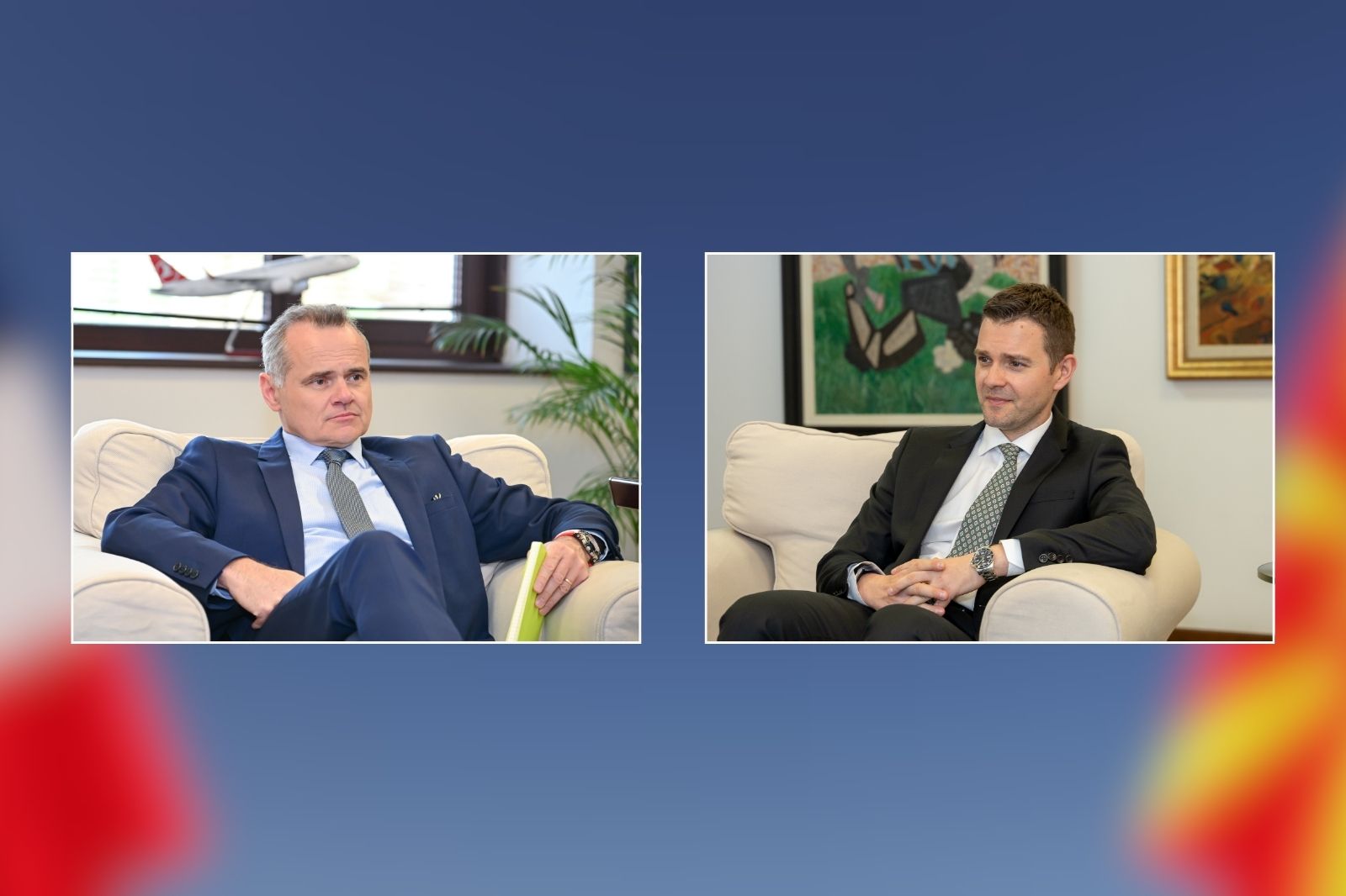 Одвоени средби на министерот Муцунски со амбасадорите на Франција и Косово