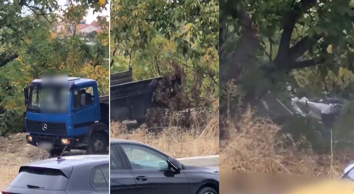 Откриено е и санкционирано лицето кое со камион истураше градежен шут на зелена површина