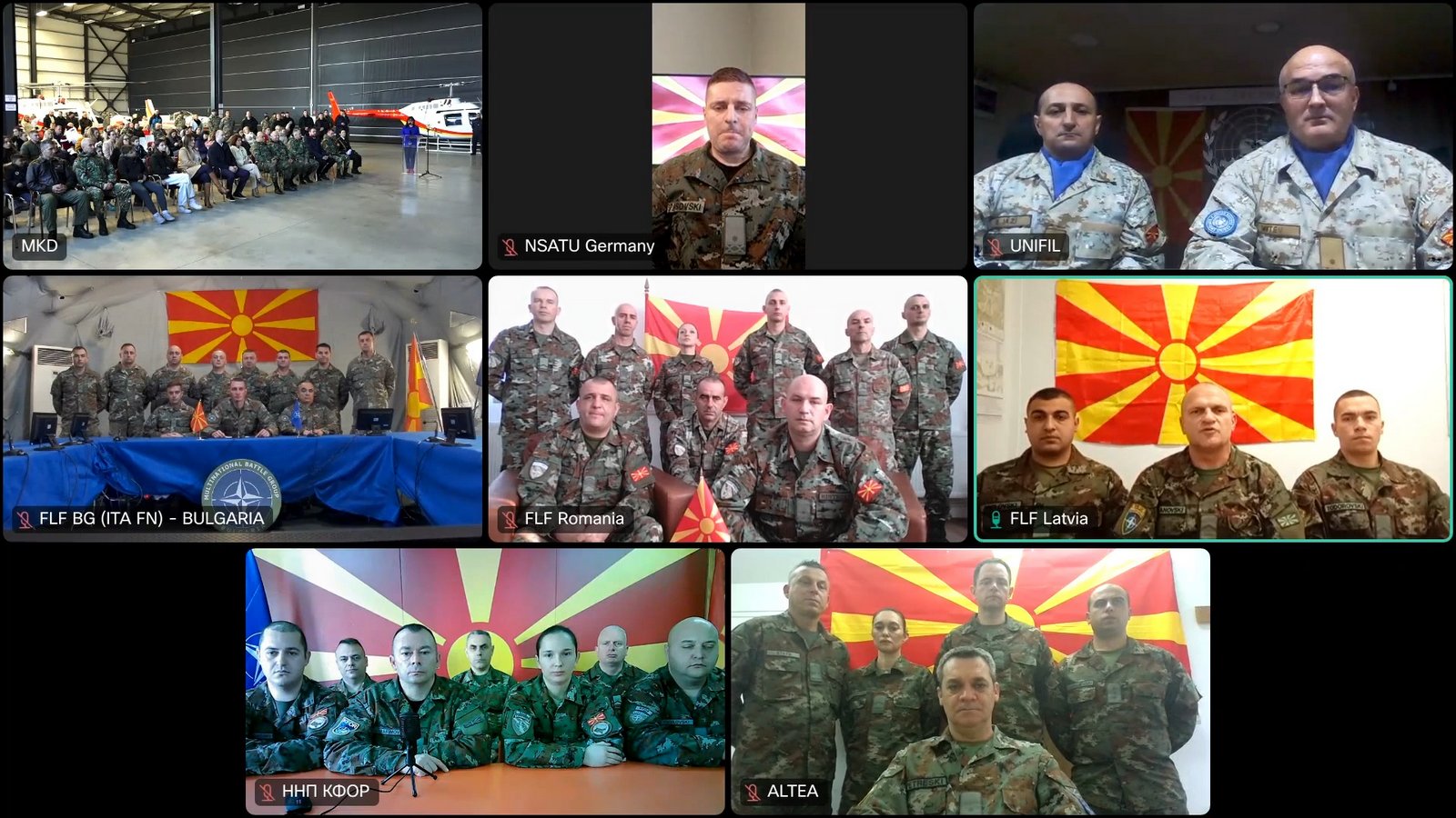 Претседателката Сиљановска-Давкова, министерот Мисајловски и генералот Лафчиски на предновогодишна средба со мировниците и нивните семејства