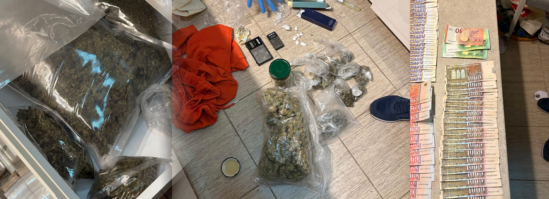  претрес на стан во Скопје пронајдени над 11 килограми марихуана, 400 грама кокаин, поголема количина ЛСД и други видови дрога, поднесена кривична пријава против две лица 