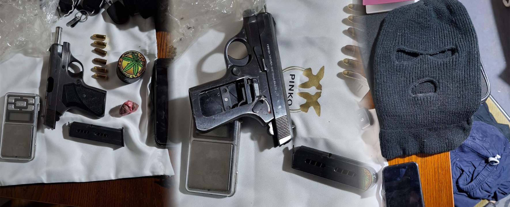 Претрес во Скопје, пронајдени дрога, пиштол и рамка со куршуми, лишено од слобода едно лице 