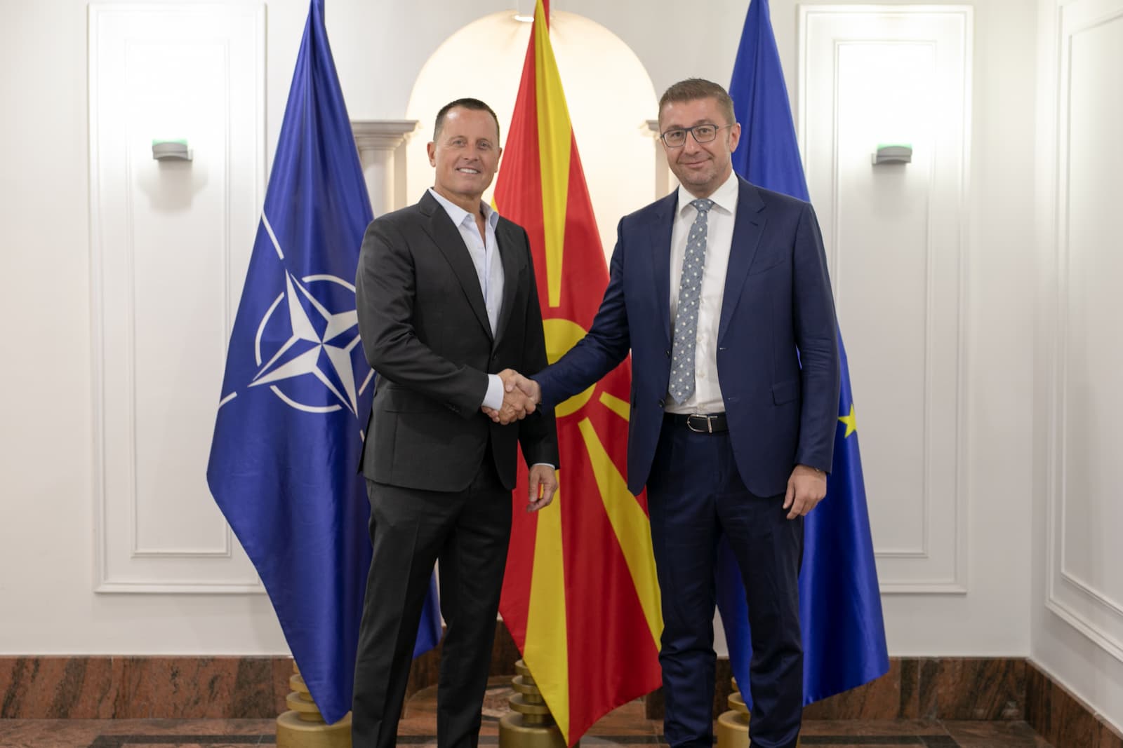 Претседателот на Владата, Мицкоски оствари средба со поранешниот директор за национално разузнавање на САД, Гренел