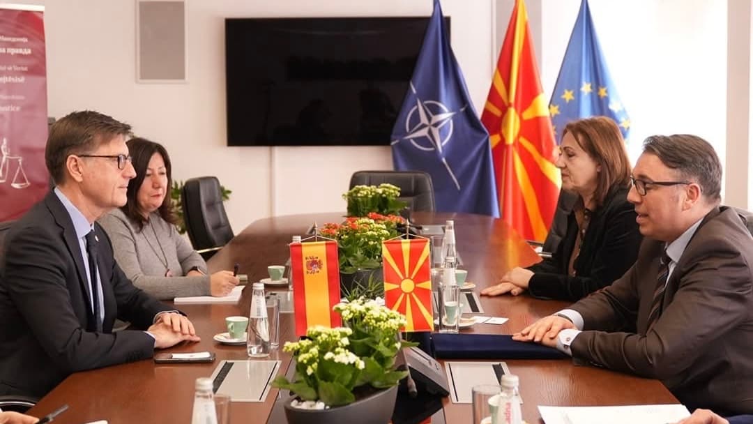Соработка за посилно правосудство и европска интеграција: Средба на министерот Филков со Амбасадорот на Шпанија, Н.Е Рафаел Соријано Ортиз