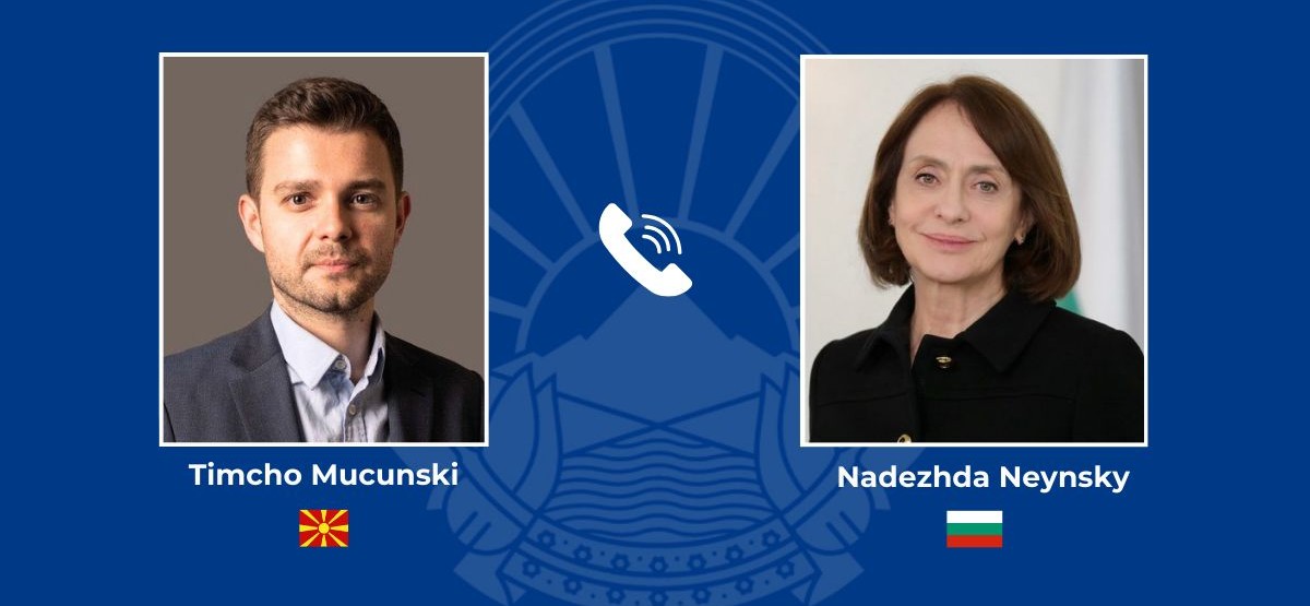 Телефонски разговор на министерот Муцунски со новоименуваната министерка за надворешни работи на Република Бугарија, Надежда Нејнски