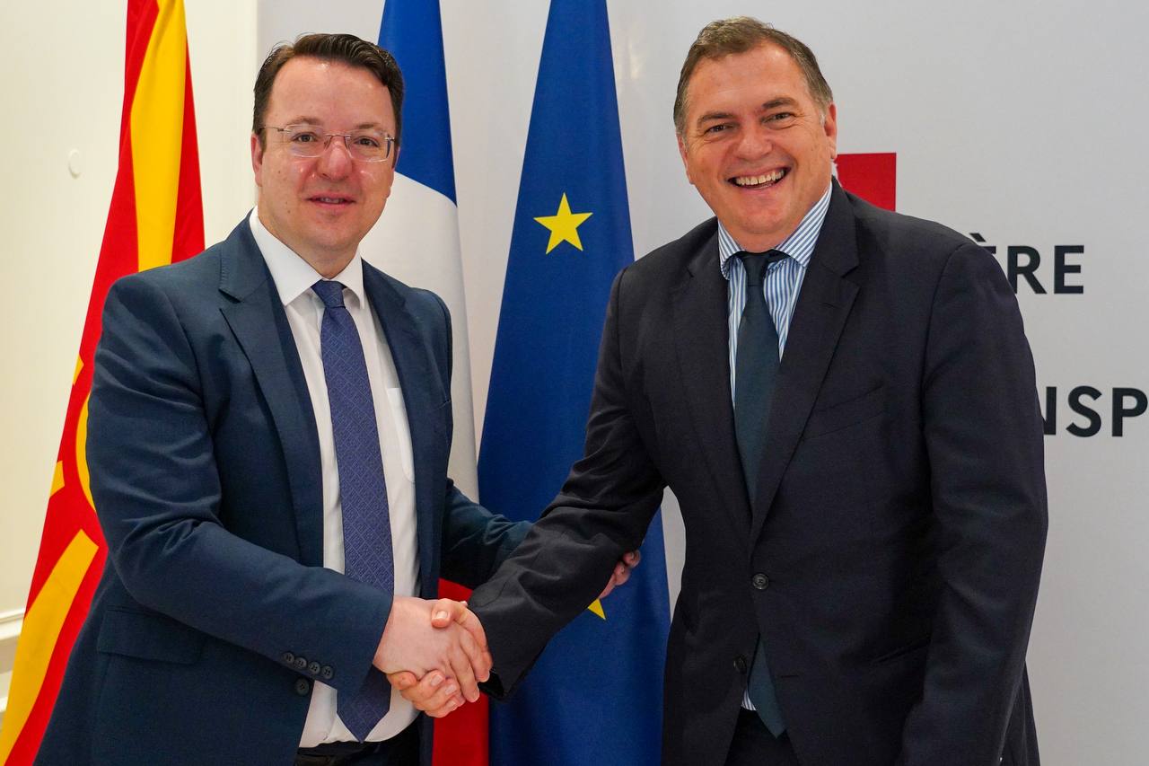 Вицепремиерот Николоски на средба со министерот за транспорт на Франција, Филип Табаро: Одличната соработка ќе ја надградуваме во делот на железницата, автопатиштата и ависобоораќајот