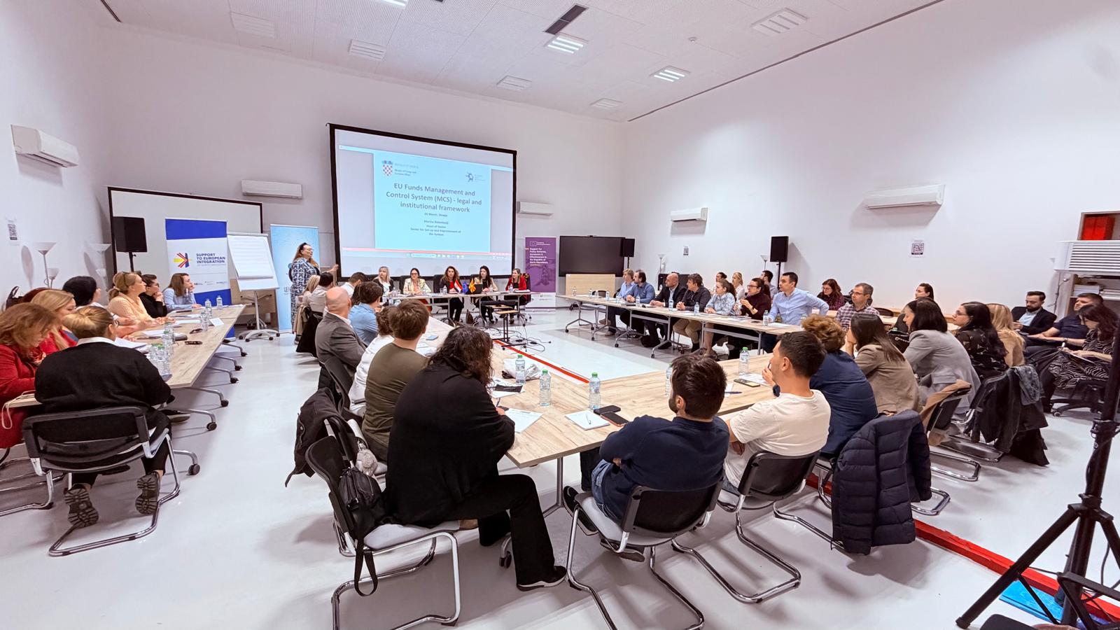 Хрватски експерти ги споделија искуствата за управување и контрола на ЕУ фондовите на семинар во Министерството за европски прашања