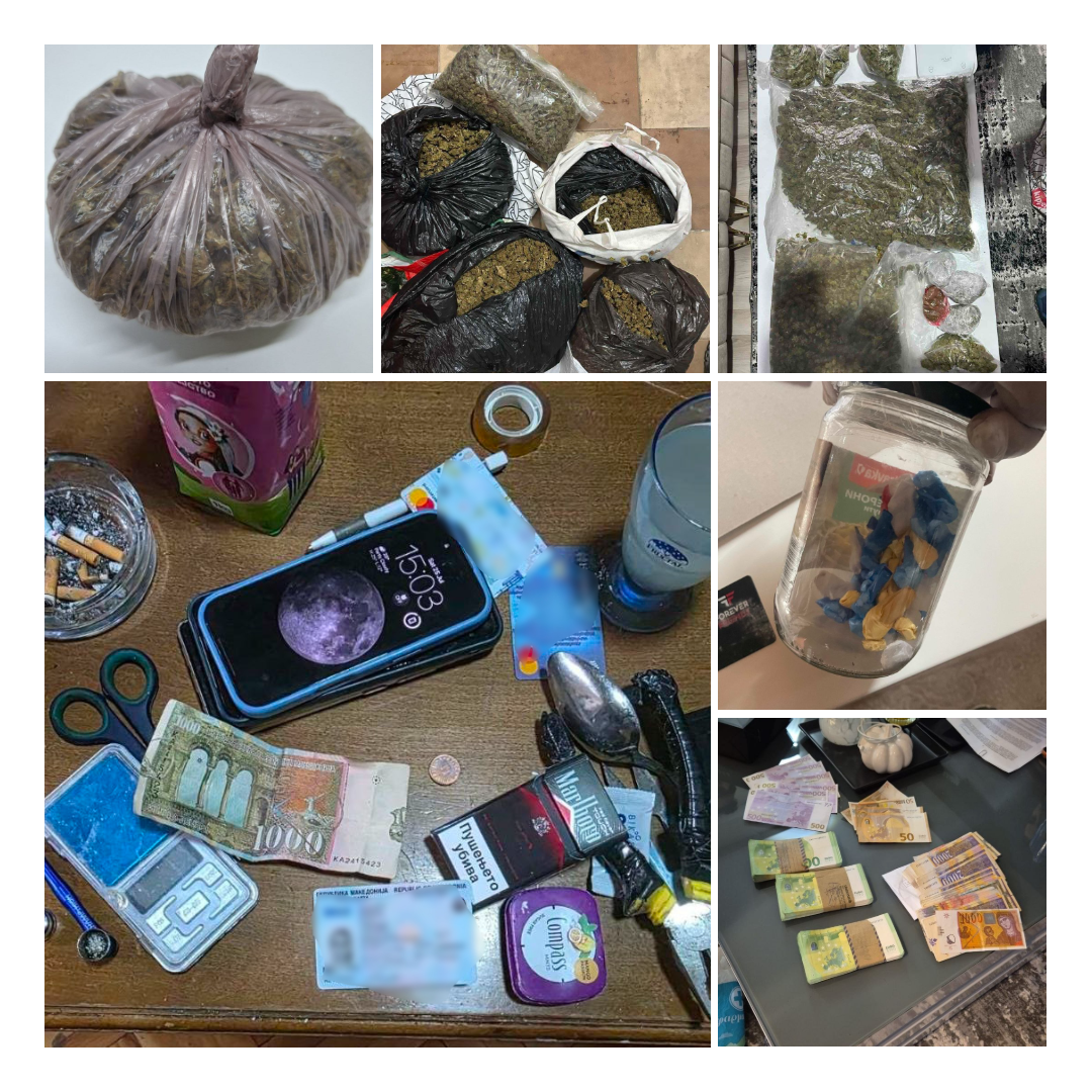 За еден месец Task Force за дрога: запленети над 43 кг марихуана, приведени 241 лице, пресечен меѓународен транспорт и лишено од слобода лице по меѓународна потерница
