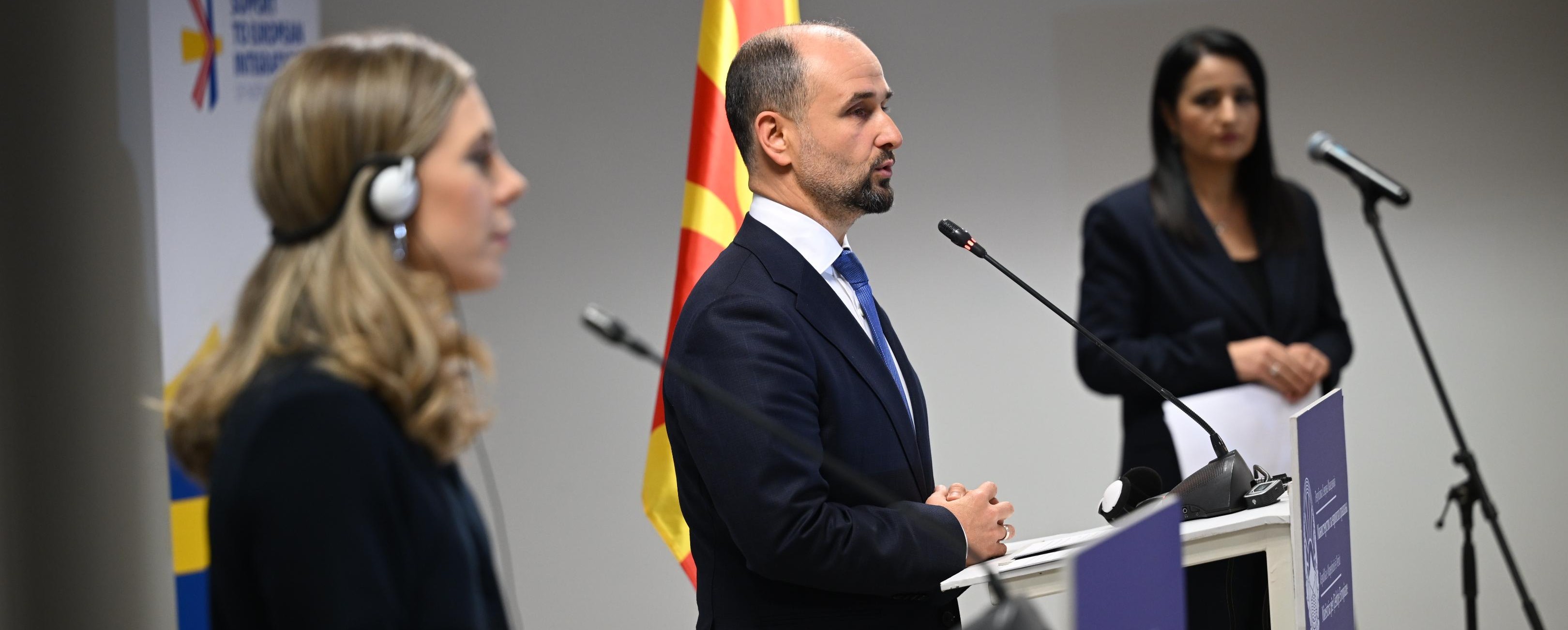 Заедничка прес-конференција на МЕП Муртезани и на шведската МЕП, Розенкранц: Потврдена заедничката поддршка за реформите, проширувањето и билатералната соработка